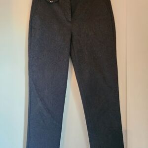 White House Black Market Textured Dark Gray Cropped Pants